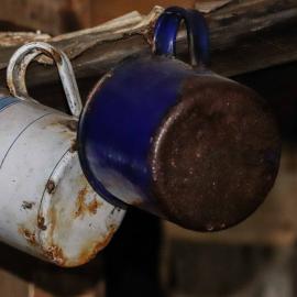 Mugs hanging in Scott's Hut