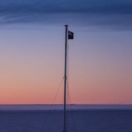 NZ Flag with sunet