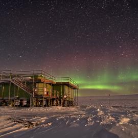 Aurora over arrival heights
