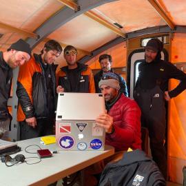 Team reviewing ICEFIN data