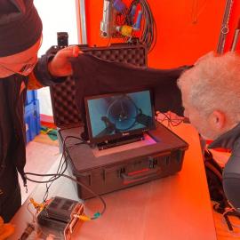 Video while Lowering oceanogrpahic instrument
