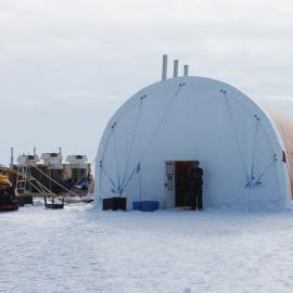 Drill tent and Darcy Mandeno Drill Leader