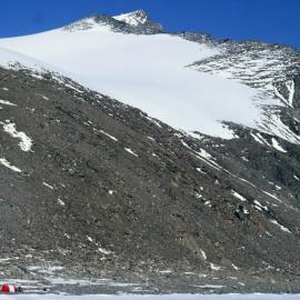 Camp and Mt England telephoto from sea-ice