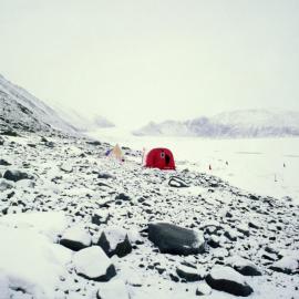 Camp in recent snow
