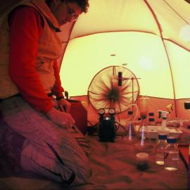 Rob in lab tent