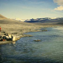 Old U.S. depot at edge of Lake Vida (subsequently removed)