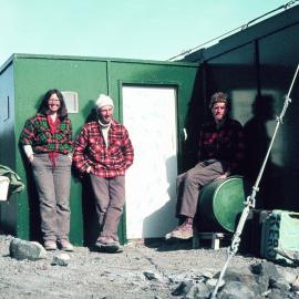 Algae scientists at Cape Bird hut