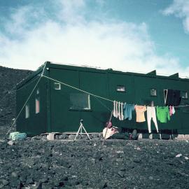 Pete Cleary outside Cape Bird hut