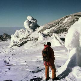 Ice hummocks over warm ground