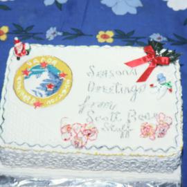 Christmas cake made by Scott Base chefs