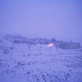 Scott Base in blizzard