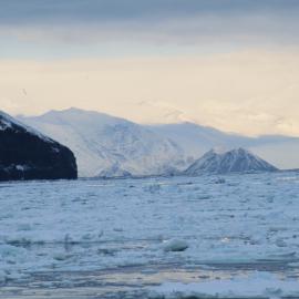 Cape Adare & sea ice, from ship