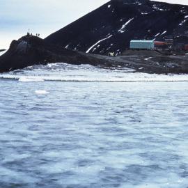 Hut Point, historic and modern (now removed) buildings  