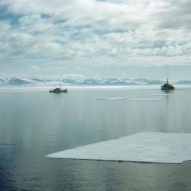 McMurdo Station: Ships HMNZS Endeavour & USS Glacier (AGB-4)