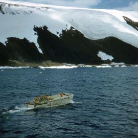 Cape Hallett-Dragging Cargo Ashore by Landing Craft