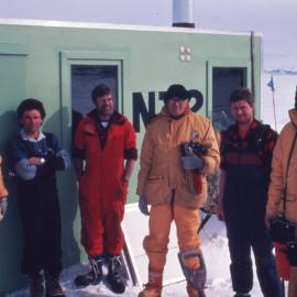 Visit of Lord Elsworthy and Lord Edward Shackleton to the fish hut