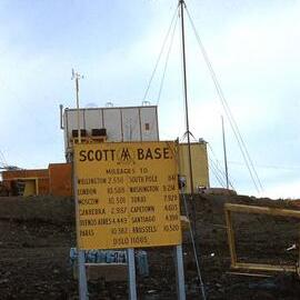 AA sign at Scott Base