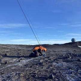 James works on the Arrival Hieghts  VLF antenna