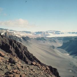 Looking up North- Wright Valley to Upper Wright Glacier 