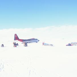 Off-loaded Vehicles & Sledges on Darwin Glacier 