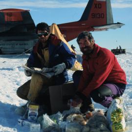 Donald Lousley & Tim Stern with Christmas resupply 