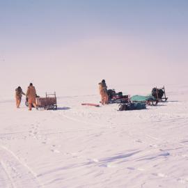 Getting sledges & toboggans hitched up 