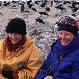 Beth Speirs and Shirley McQueen at Cape Bird Penguin Colony
