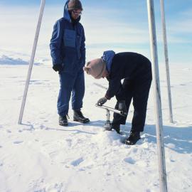 Testing equipment on sea ice 