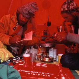 A Barrell and S Sandblom in Tent