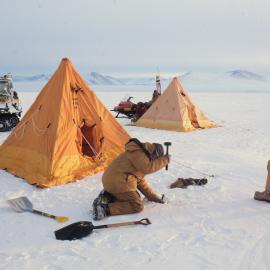 Camping on Sea Ice off Strand Moraines