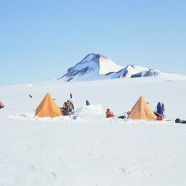 Camp at Skua Ridge with Kanak Peak Beyond