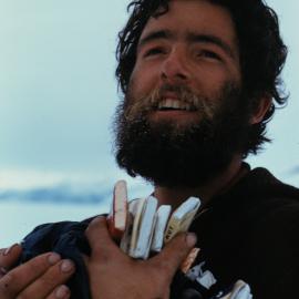 Dave Skinner Receives Resupply in Field