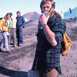 Scott Base Fire Drill - DOIC Graham Woodhead with Plessey/RCA VHF