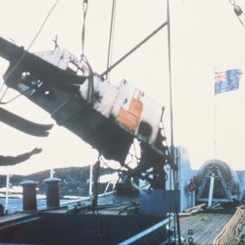 Loading tractor on Endeavour 