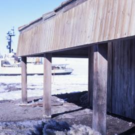 Scott's Hut - Hut Point, Icebreaker  "Glacier" in Background