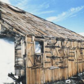 Western Wall of Mawson's Hut, Entrance to the Left